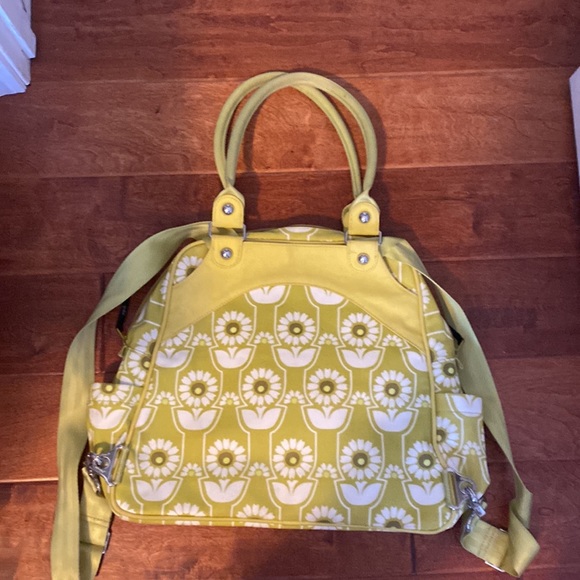 Petunia pickle bottom yellow with white flowers baby bag
